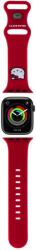 Hello Kitty Liquid Silicone Kitty Head Logo szíj Apple Watch 38/40mm-hez Piros
