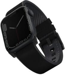 UNIQ Straden bőr hibrid szíj Apple Watch 1/2/3/4/5/6/7/8/SE/SE2/Ultra 42/44/45/49mm - Fekete