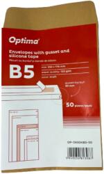 Optima Plic B5 (250x176mm), cu burduf 30mm, lipire siliconica, 50 buc/set, Optima - kraft (OP-5930KB5-50) - pcone