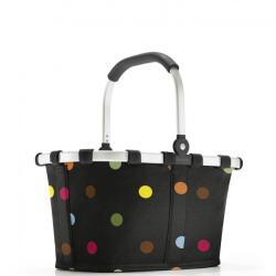 Reisenthel carrybag XS feketes-színes pöttyös kicsi bevásárló kosár (BN7009)