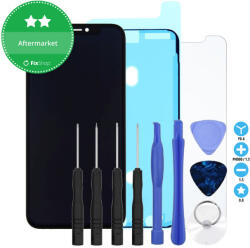 Apple iPhone X - LCD Kijelző + Érintőüveg + Keret TFT + Ragasztó LCD Kijelzőhöz + Edzett Üveg + Szerszámkészlet - Multipack