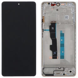 Xiaomi Redmi Note 13 5G előlap keret, lcd kijelző és érintőpanel, Fehér, Arctic White (Same Size Oled)