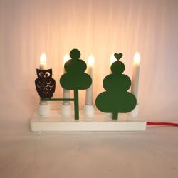  Sfesnic electric din metal WOOD OWL, alb