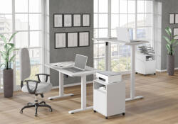 BIM Furniture BIMotion iroda/gamer asztal, elektromosan állítható magasság, okos kontroller, matt fehér színben, 120x65 (BIM_BIMOTION_DESK_1S_WHITE_MAT_WHITE_MAT_120x65)