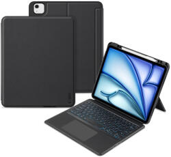 Tech-Protect Sc Pen + Keyboard iPad Air 13 (2024) oldalra nyíló okos tok, érintőceruza tartóval, billentyűzettel, fekete