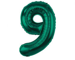 Godan Számos lufi 34" 86cm óriás sötétzöld, szám, számjegy 9-es (LUFI822834)