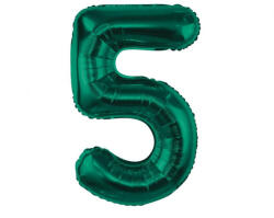 Godan Számos lufi 34" 86cm óriás sötétzöld, szám, számjegy 5-ös (LUFI702951)