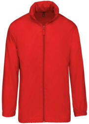 Kariban Uniszex rejtett kapucnis széldzseki, Kariban KA616, Red-M (ka616re-m)