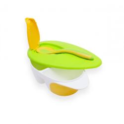 Baby Bruin Fedeles etetőtányér kanállal zöld (55042871zold)