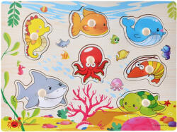  Fogantyús fa puzzle, fogós puzzle, kirakó 30x23 cm - Tengeri állatok Nr2