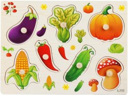  Fogantyús fa puzzle, fogós puzzle, kirakó 30x23 cm - Zöldségek Nr2