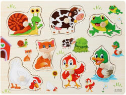  Fogantyús fa puzzle, fogós puzzle, kirakó 30x23 cm - Állatos Nr1