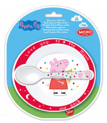 Nickelodeon Peppa malac baba micro mélytányér + kanál szett