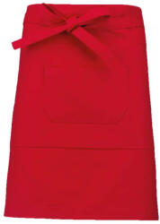 Kariban Uniszex pamut, 50 cm-es derekas kötény zsebekkel, Kariban KA898, Red-U (ka898re-u)