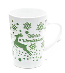 Karácsonyi zöld szarvasos bögre (ES07763_1)