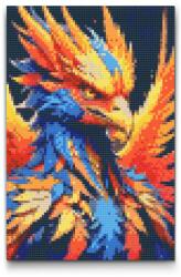  Gyémántszemes kirakó - Színes főnix Méret: 40x60cm, Keretezés: Keret nélkül (csak a vászon), Gyémántok: Kerek