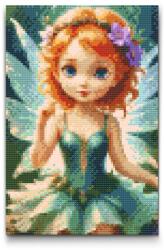  Gyémántszemes kirakó - Kis aranyos tündér Méret: 40x60cm, Keretezés: Keret nélkül (csak a vászon), Gyémántok: Négyzet alakú