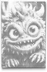  PontPöttyöző - Aranyos szörny a mitikus erdőből Méret: 40x60cm, Keretezés: Kartonlemezen, Szín: Piros