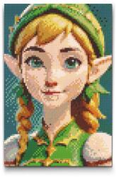  Gyémántszemes kirakó - Tünde kisasszony Méret: 40x60cm, Keretezés: Keret nélkül (csak a vászon), Gyémántok: Négyzet alakú