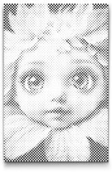  PontPöttyöző - Virágos baba Méret: 20x30cm, Keretezés: Kartonlemezen, Szín: Fekete