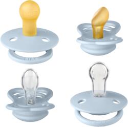 BIBS - Set 4 suzete Try-it collection 0 luni +-Baby Blue