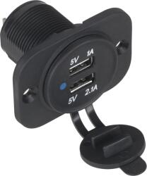 CABLETECH Autótöltő 12/24V 1A+2, 1A USB LXG526 (URZ0861LX)