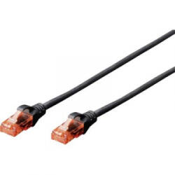 ASSMANN RJ45 Hálózat csatlakozókábel CAT 6 U/UTP 1x RJ45 dugó - 1x RJ45 dugó 5 m Fekete UL minősített Digitus