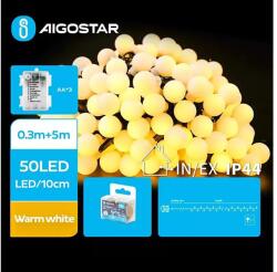 Aigostar Instalație LED de Crăciun de exterior Aigostar 50xLED/3xAA/8 funcții 5, 3 m IP44 alb cald (AI1146)