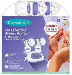 Lansinoh 200 2in1 elektromos dupla mellszívó+2db 160ml c. üv