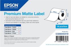 Epson C33S045419 Premium Matte, a ColorWorks esetében, 102mmx35m, fehér öntapadó címkék (C33S045419)