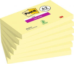 3M Post-it Super Sticky 655-SSCY öntapadós jegyzettömb 76x127mm kanárisárga 4+2db/cs (7100259448)