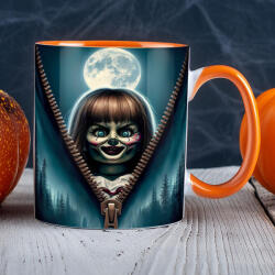 Deconline Customs Halloween mintás bögre Annabelle Narancssárga (DO126137-ORANGE-MUG)