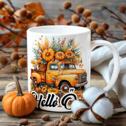 Deconline Customs Őszi mintás bögre Teherautós, Helló ősz (DO126143-CERAMIC-MUG)
