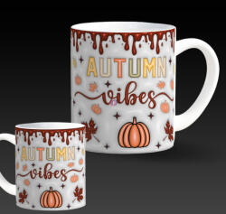 Deconline Customs Őszi mintás bögre 3D pufi hatású "Autumn Vibes (DO126124)