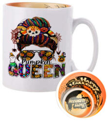 Deconline Customs Személyre szabható Halloweeni bögre, Pumpkin Queen 300ml Halloween mintával (DO693310-HW-MUG)