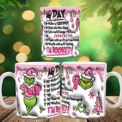 Deconline Customs Grincses karácsonyi bögre 3D pufi hatású "pink day (DO129143)