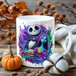 Deconline Customs Halloween mintás bögre "Jack and Sally" kerámia (DO126134-MUG)