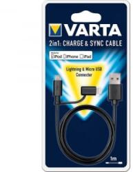 VARTA 2 in 1 USB --> Lightning / Micro USB kábel 1 m (57943101401)