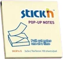 Hopax Notes autoadeziv 76 x 76 mm Pop-up, desprindere in forma Z, 100 file/set (HO-21395)