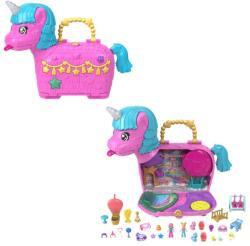 Mattel Polly Pocket, Unicorn Partyland, set de joaca cu papusi si accesorii Papusa