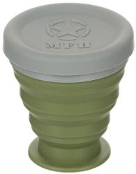 MFH Pahar pliabil cu capac, silicon, verde OD, 200 ml Pahar