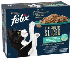 FELIX Deliciously Sliced halas válogatás aszpikban nedves macskaeledel 12x80gr