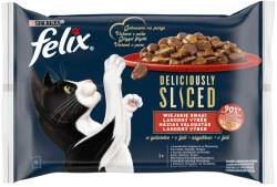 FELIX Deliciously Sliced házias válogatás aszpikban nedves macskaeledel 4x80gr