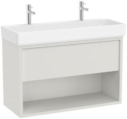 Roca Tura fiókos alsószekrény 100x43x60 cm kerámia mosdóval, két csaplyukkal, törtfehér A852038558 (A852038558)
