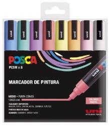 uni Filctoll UNI Posca PC-5M pasztell színek 8 darabos (2UPC5MPASZTELL) - tonerpiac