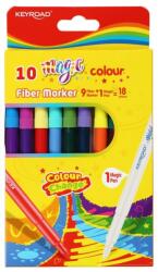 Keyroad Rostirón, filctoll készlet 10 db/doboz Keyroad Magic fiber marker 18 klf. szín (KR972227) - tonerpiac