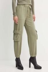 Guess nadrág KATRIN női, zöld, magas derekú cargo, W4YB51 WDP85 - zöld 27