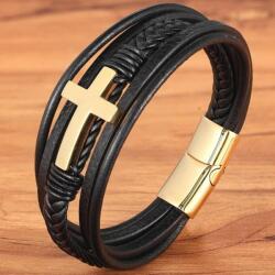 HARAHU BE-7034 Férfi Karkötő - Fekete/Arany KP7034