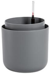 Plastia Tolita önöntöző cserép 16 cm szürke