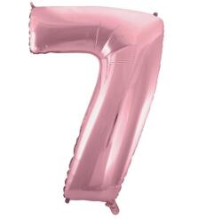 Godan Light Pink, Rózsaszín 7-es szám fólia lufi 92 cm MLG109337 (MLG109337)